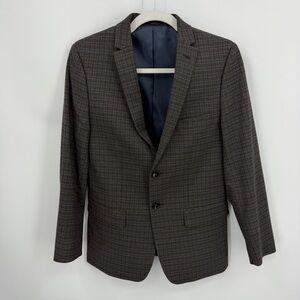 Tallia Boy’s 16R Sport Coat brown blue plaid